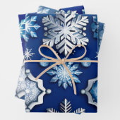 Blue Snowflake Motif Collection Geschenkpapier Set (Beispiel)