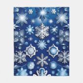 Blue Snowflake Motif Fleecedecke (Vorderseite)