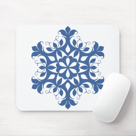 Blue Snowflake Mousepad (Mit Mouse)
