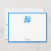 Blue Snowflake Note Card Mitteilungskarte (Vorderseite)