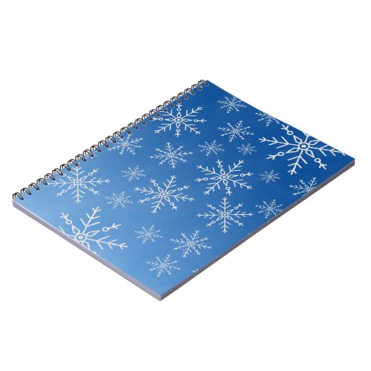 Blue Snowflake Notebook – Winter Aesthetic Journal Notizblock (Linke Seite)