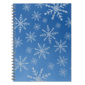 Blue Snowflake Notebook – Winter Aesthetic Journal Notizblock (Vorderseite)