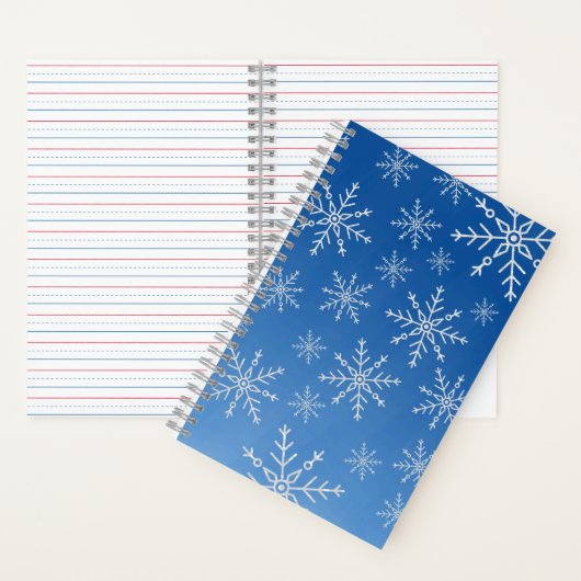Blue Snowflake Notebook – Winter Aesthetic Journal Notizblock (Innen)