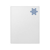 Blue Snowflake Notepad Notizblock (Rotiert)