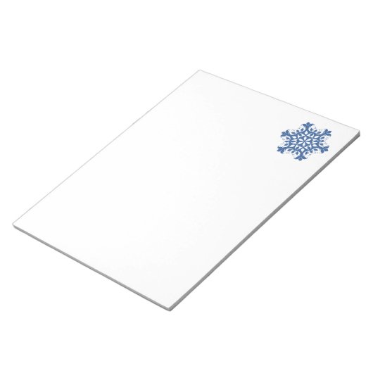 Blue Snowflake Notepad Notizblock (angewinkelt)