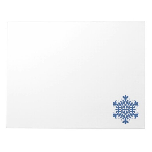 Blue Snowflake Notepad Notizblock (Vorderseite)
