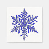 Blue Snowflake Paper Cocktail Napkin Serviette (Vorderseite)