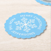 Blue Snowflake Paper Untersetzer (angewinkelt)