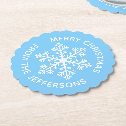 Blue Snowflake Paper Untersetzer (angewinkelt)