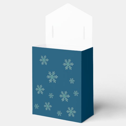Blue Snowflake Pattern Frohe Weihnachtsferien Box Geschenkschachtel (Geöffnet)