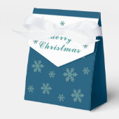 Blue Snowflake Pattern Frohe Weihnachtsferien Box Geschenkschachtel (Vorderseite)