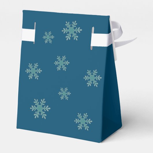 Blue Snowflake Pattern Frohe Weihnachtsferien Box Geschenkschachtel (Rückseite)
