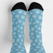 Blue Snowflake Pattern  Socken (Oben)