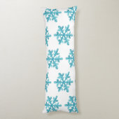 Blue Snowflake Pattern Winter Weihnachten Moderne Seitenschläferkissen (Rückseite (Vertikal))