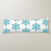 Blue Snowflake Pattern Winter Weihnachten Moderne Seitenschläferkissen (Vorderseite)