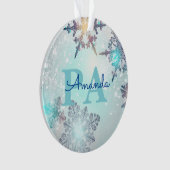 Blue Snowflake Personalized Name PA Ornament (Vorderseite)