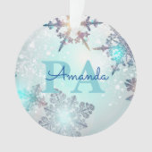 Blue Snowflake Personalized Name PA Ornament (Vorderseite)