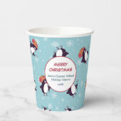 Blue Snowflake Pinguin Pattern Weihnachten Pappbecher (Links)