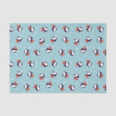 Blue Snowflake Pinguin Weihnachtsmuster Seidenpapier (Vorderseite)