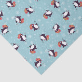 Blue Snowflake Pinguin Weihnachtsmuster Seidenpapier (Ausschnitt)