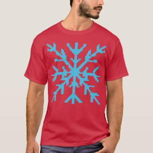 Blue Snowflake Pixelart T-Shirt