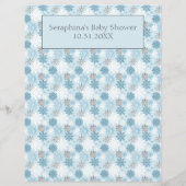 Blue Snowflake Polar Bear Baby Shooting Bingo Game (Rückseite)