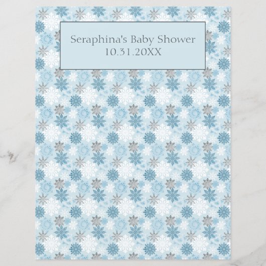 Blue Snowflake Polar Bear Baby Shooting Bingo Game (Rückseite)