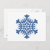 Blue Snowflake Postcard Postkarte (Vorne/Hinten)