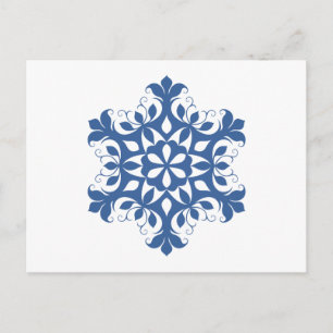 Blue Snowflake Postcard Postkarte