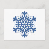 Blue Snowflake Postcard Postkarte (Vorderseite)