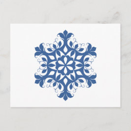 Blue Snowflake Postcard Postkarte