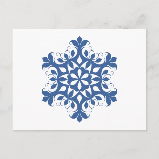 Blue Snowflake Postcard Postkarte (Vorderseite)