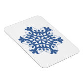 Blue Snowflake Premium Magnet (Rechte Seite)