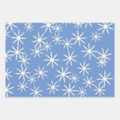 Blue Snowflake Print Geschenkpapier Set (Vorderseite)