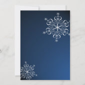 Blue Snowflake Probe Dinner Einladung (Rückseite)