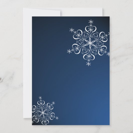Blue Snowflake Probe Dinner Einladung (Rückseite)