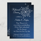 Blue Snowflake Probe Dinner Einladung (Vorne/Hinten)