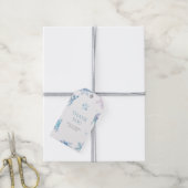 Blue Snowflake Rectangle Favor Tag Geschenkanhänger (Mit Garn)