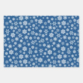 Blue Snowflake Rentier Weihnachtsmuster Geschenkpapier Set (Vorderseite)