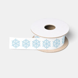 Blue Snowflake Ribbon Satinband