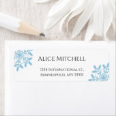 Blue Snowflake Rücksendeadresse Sticker oder Label (Insitu)