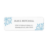 Blue Snowflake Rücksendeadresse Sticker oder Label (Vorne)