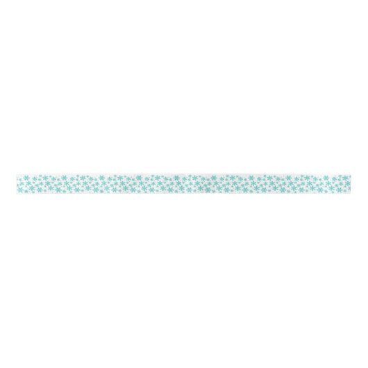 Blue Snowflake Satin Ribbon Satinband (Vorderseite)