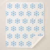 Blue Snowflake Sherpa Blanket Sherpadecke (Vorderseite)