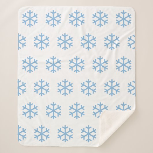 Blue Snowflake Sherpa Blanket Sherpadecke (Vorderseite)