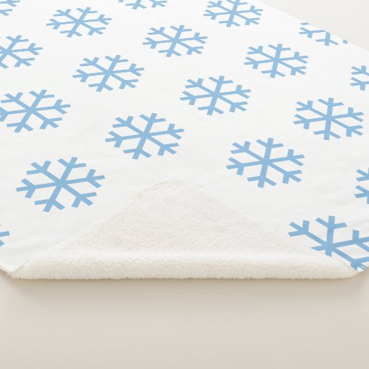 Blue Snowflake Sherpa Blanket Sherpadecke (3/4)