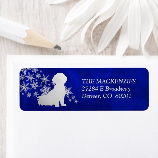 Blue Snowflake Shih Tzu Rücksendeadresse (Insitu)