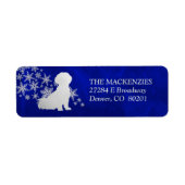 Blue Snowflake Shih Tzu Rücksendeadresse (Vorne)