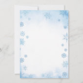 Blue Snowflake Snow in Love Winter Bridal Shower Einladung (Rückseite)