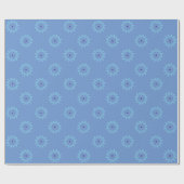 Blue Snowflake Solid Blue Wrapping Paper Geschenkpapier (Flach)